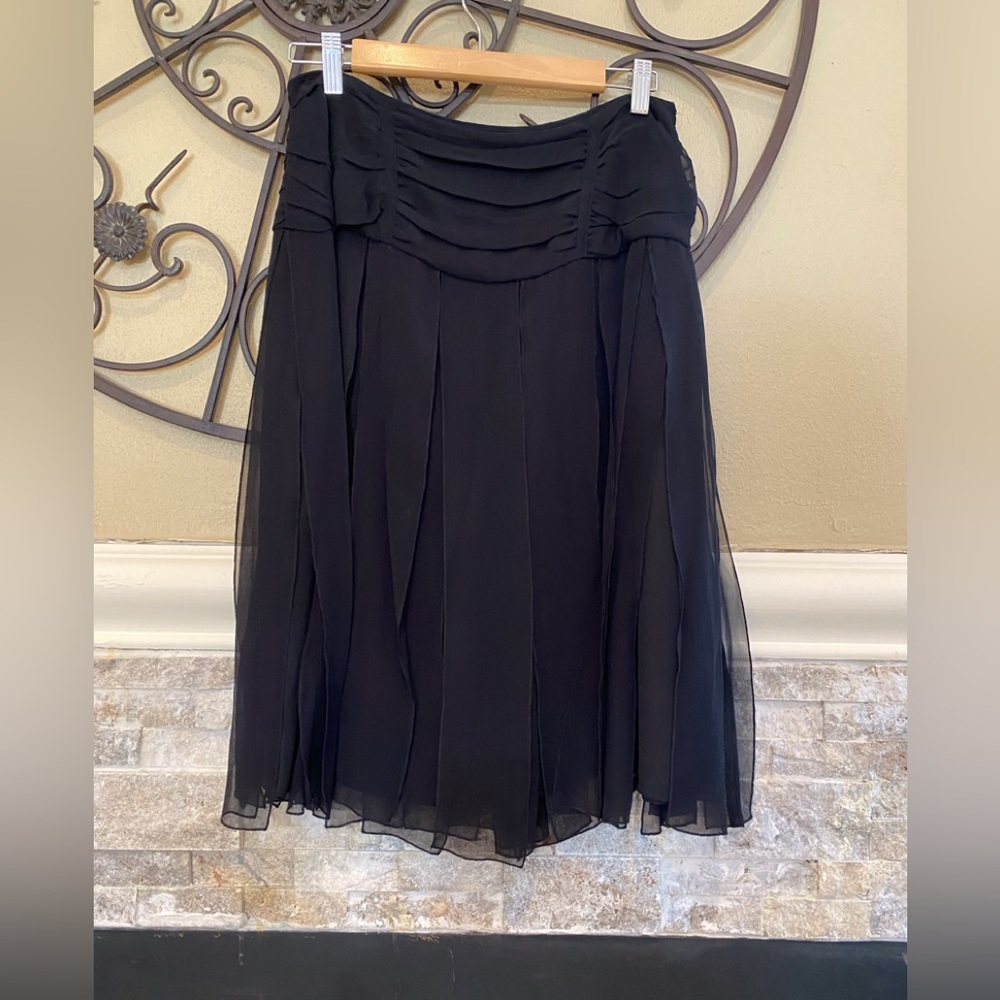 WD NY Black Skirt with Cut Away Pleats Size 8